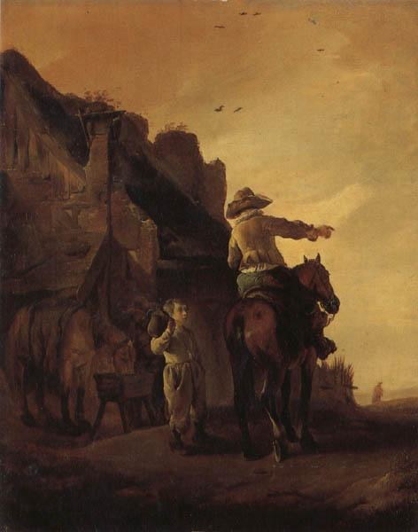 Philips Wouwerman A Rider Conversing with a Peasant oil painting image